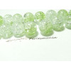 10 perles de verre craquelé bicolore 14mm vert clair ref 