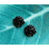 2 pieces Cabochon fleur resine Noir RB0496