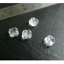 2 perles de cristal de roche fleur