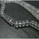 2 perles cristal de roche rondelles facetée 10*6mm