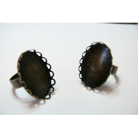 10 bagues ovale bronze vague 18 par 25