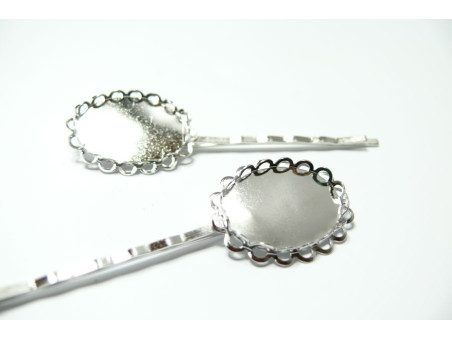 10 barettes ovale double vague PP 18 par 25 