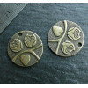 5 pieces bronze chouette ronde