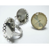 5 bagues rondes argent vague 25MM