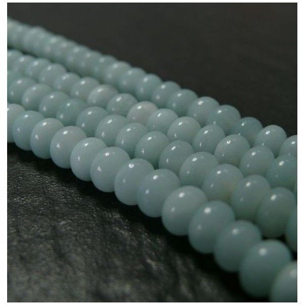 10 perles Amazonite bleu ciel rondelles 4par 6mm