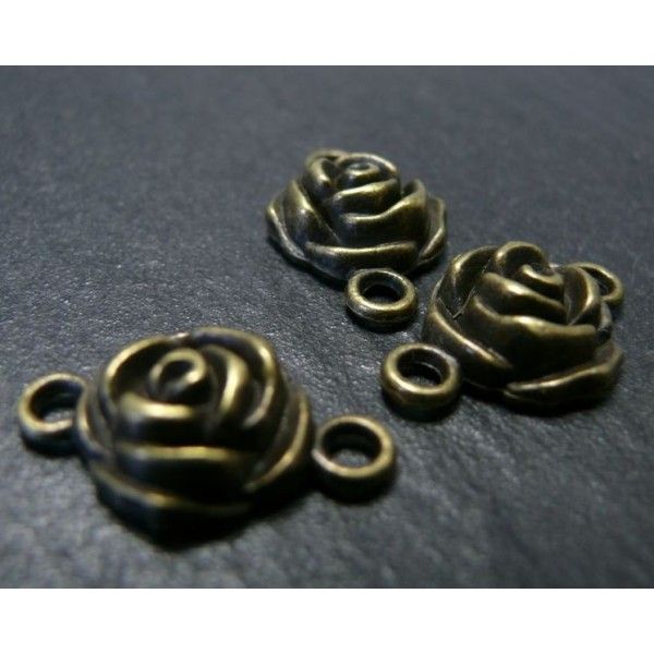 1 Support de pendentif connecteur bronze Ma rose