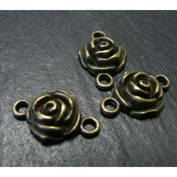 2 Supports de pendentif connecteur bronze Ma rose