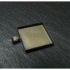 5 Supports de pendentif carre  25mm bord épais bronze
