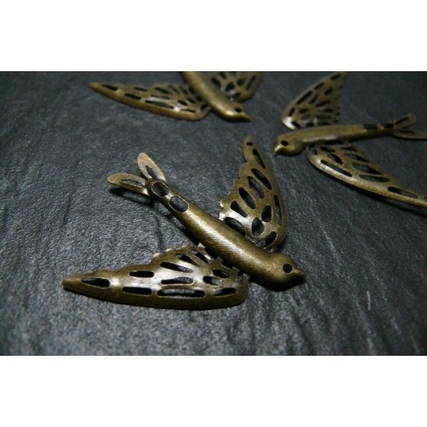 2 pieces bronze Oiseau