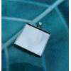 2 Supports de pendentif carre  25mm camé cabochon argent 