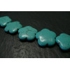 2 perles d'howlite turquoise   petite fleur