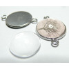 10 pièces: 5 Supports dbl de pendentif 16mm et 5 cabochons
