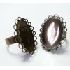 10 pièces: 5 bagues 1825mm bronze double vague et 5 cabochons