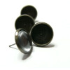 20 pièces: 10 Supports de BO bronze  12mm  puce et 10 cabochons