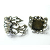 5 Supports de bague  bronze carré  vague12mm anneau dentelle