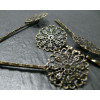 10 barrettes fleurs plates Bronze A