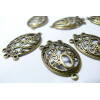 6 magnifiques breloques bronze multi connecteurs arabesque ref A1447
