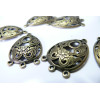6 magnifiques breloques bronze multi connecteurs arabesque ref A1448