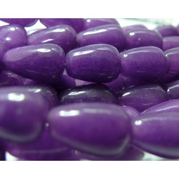4 cones jade teintée violet 10*14mm