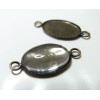 10 pièces: 5 Supports connecteur BRONZE dbl13x18x1mm  et 5 cabochons