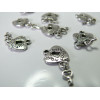 2 pieces  Made in love cadenas coeur viel argent