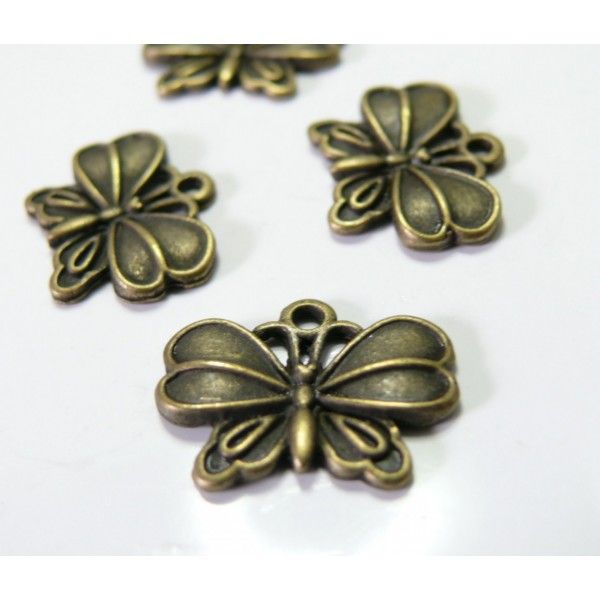 2 pieces bronze papillon arty