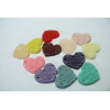 12 cabochons Résine coeur mulit color 15x13x1.5mm
