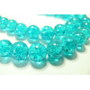 20 perles de verre craquelé bleu 6mm