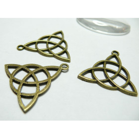 2 pieces Bronze pendentif breloque triangle