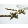 1 piece Bronze barrette petit papillon