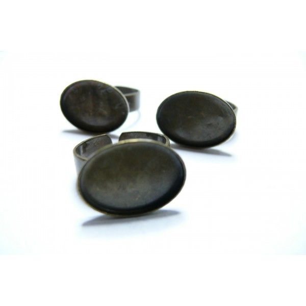 2 pieces bronze  Horizontale ovale bague 13 par18