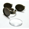 10pieces: 5bagues bronze ovales H 13 par18 et 5 cabochons en verre
