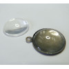 10 pièces: 5 Supports de pendentif 10mm bronze et 5 cabochons en verr