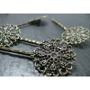 2 barrettes fleurs plates bronze