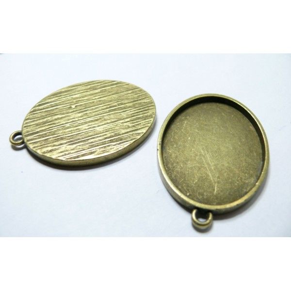 1 Support de pendentif oval  30 par 40mm bronze