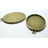 6 Supports de pendentif oval  30 par 40mm bronze