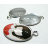 10 pièces : 5 Supports de pendentif 18*25mm plateau  PP et 5 cab
