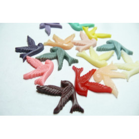1 lot de 14 pieces Résine Oiseau MM multicolore