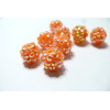 10 perles shambala  orange12*10mm
