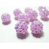 10 perles shambala rose clair12*10mm
