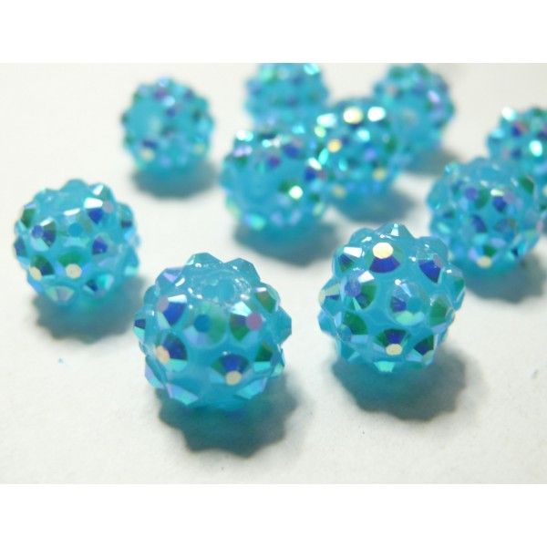 10 perles shambala turquoise 12*10mm