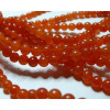 49 perles  jade teintée couleur orange 8mm 