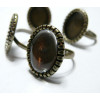 20 pièces: 10 Supports de bague rouleau Br 18 par 13mm et 10 cabochon