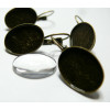 12 pièces :6 Supports de Boucle d'oreille bronze et 6 cab13 par 18mm