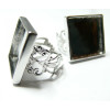 1 Support de bague carré  20mm PP dentelle 