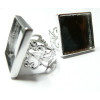 2 Supports de bague carré  20mm PP dentelle 