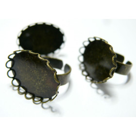 1 support  de bague ovale Horizontale bronze vague 18 par 25