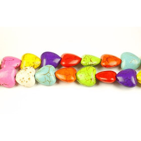 26  coeurs multicolores 15mm 