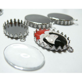 10 pièces: 5 Supports de pendentif ovale couronne 1825mm PP et 5 cab