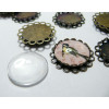 20 pièces: 10 Supports de pendentif 20mm double vague BR et 10 cab